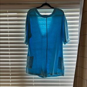 Talulah-Lightweight Blue Short Sleeve Romper- size large